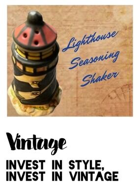 Lighthouse Ceramic SEASONING Shaker (single shaker) VINTAGE